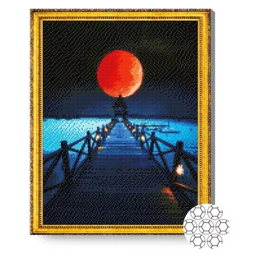 купить Картина по номерам Art Gallery GA76814 Mozaic cu diamante 40x50cm Drumusor spre luna rosie в Кишинёве 