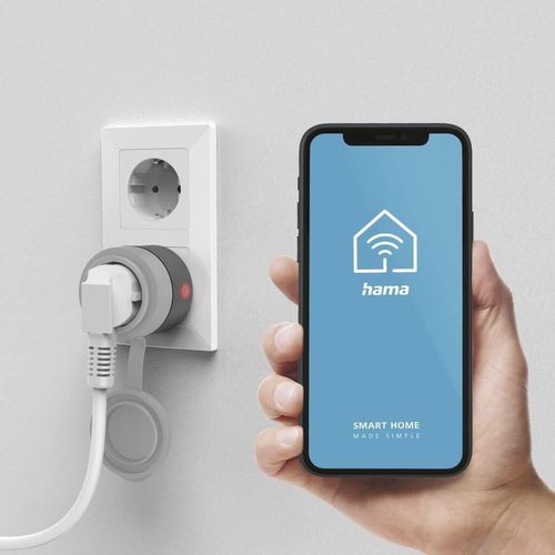 купить Розетка электрическая Hama 176624 Outdoor WLAN Socket, without Hub, Voice and App Control, 2,300W/10A, gr в Кишинёве 