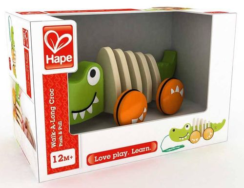 купить Игрушка каталка Hape E0348A WALK A LONG CROCODILE/FSC в Кишинёве 