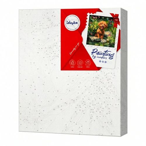 cumpără Tablou pe numere Ideyka KHO6799 40x40cm Eco, Pudel pe lac în Chișinău 