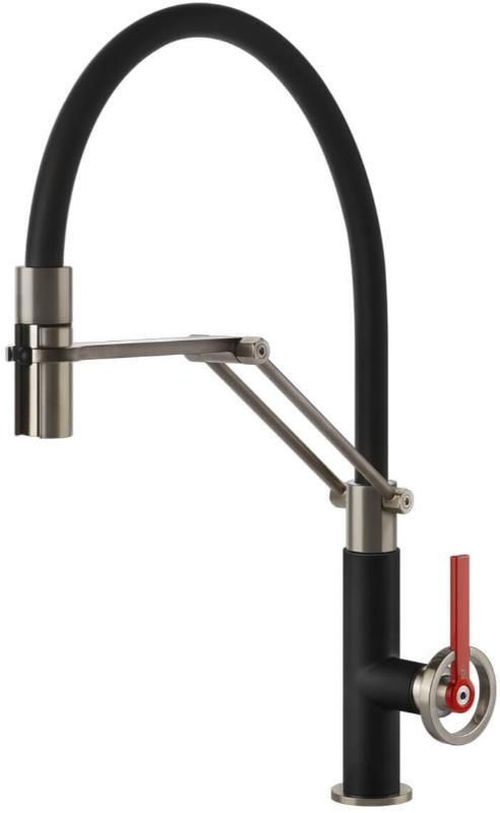 купить Смеситель кухонный Gessi 60205-599 Officine V Finox Brushed Nickel / Matte Black в Кишинёве 