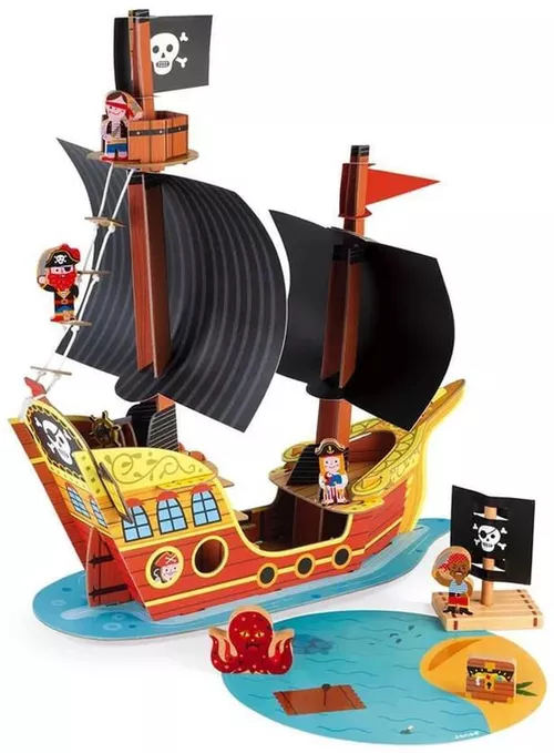 cumpără Set de creație Janod J08579 Pirate Ship Playset 3D în Chișinău 