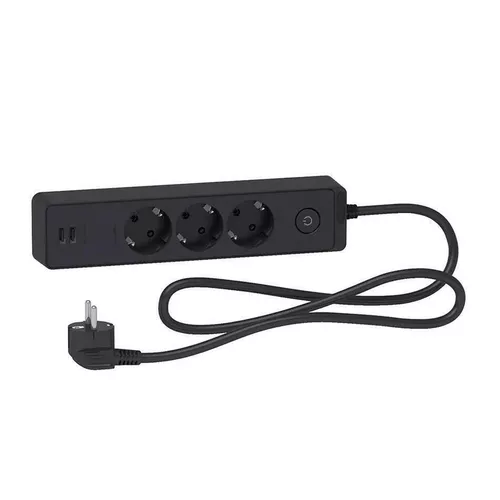 купить Фильтр электрический Schneider ST943U3B, 3 locuri + 2 USB + intr. 16A 3m в Кишинёве 