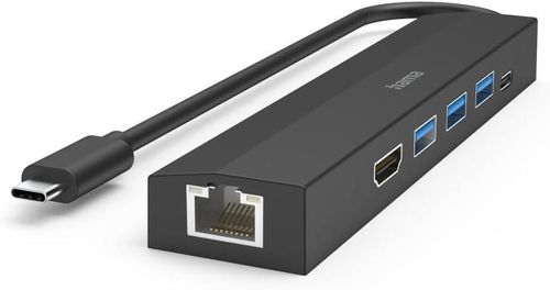 cumpără Adaptor IT Hama 200144 USB-C Hub, Multiport, 6 Ports, 3 x USB-A, USB-C, HDMI, LAN/Ethernet în Chișinău 