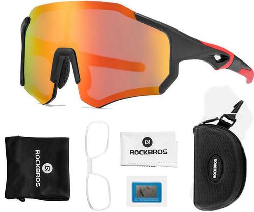 cumpără Ochelari de protecție Rockbros 10182 Ochelari de soare pentru ciclism polarizati, Negru/Rosu în Chișinău 