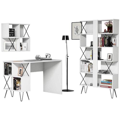 cumpără Masă de birou Trendy Extra 2, Alb, cu raft în Chișinău 