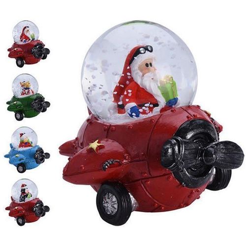 купить Новогодний декор Promstore 49034 Сувенир Шар со снегом Дед Мороз в самолете 8x8x7cm в Кишинёве 