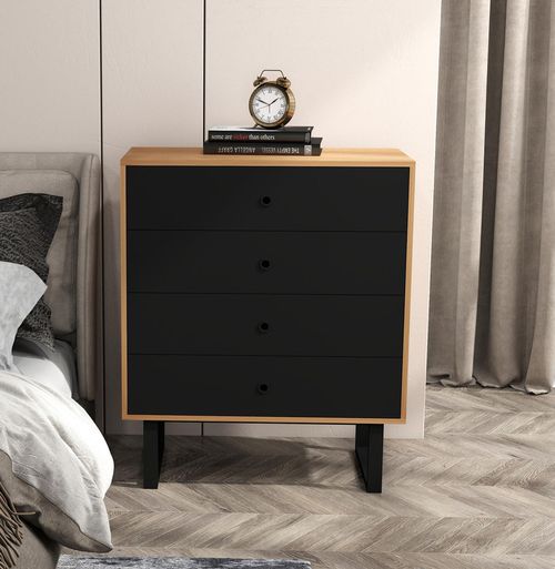 cumpără Comodă Deco Calvin 80x40x95H Stejar K10/Black în Chișinău 