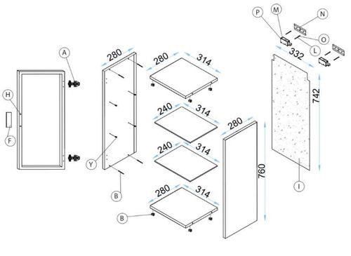 cumpără Dulap Arta Mobilei Living Gray G12 (AM123) în Chișinău 