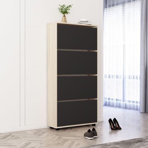 купить Полка для обуви Mobildor-Lux Leo 90x27x164H cm Sonoma/Anthracite в Кишинёве 