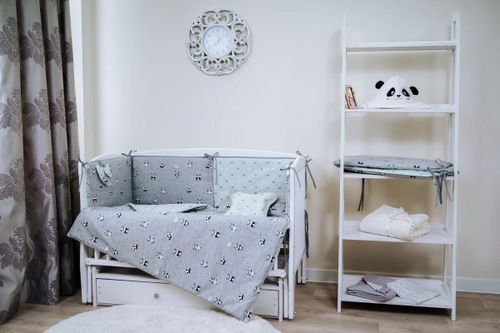 купить Детское постельное белье PernaMea Set lenjerie 8 piese Baby Panda Turcoaz (PM.100262/2) в Кишинёве 