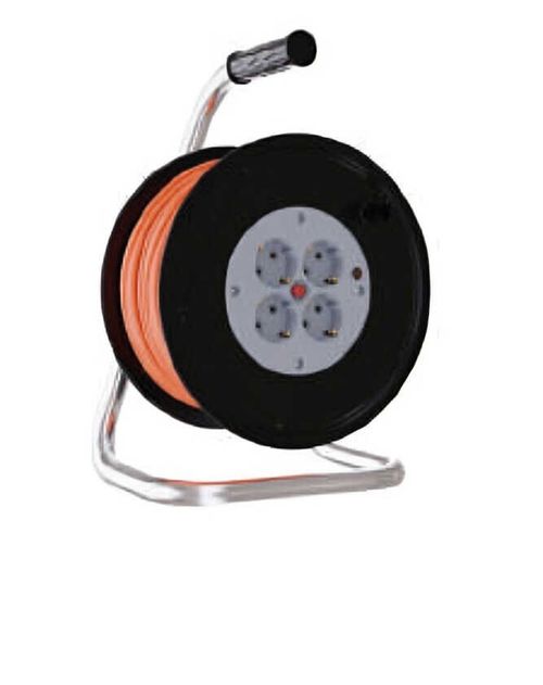 cumpără Prelungitor electric TEB Electrik 310.015.401 cu tambur, 15m, 4 prize, 3X1.5mm² 9A, protecție la suprasarcină, ІР44 în Chișinău 