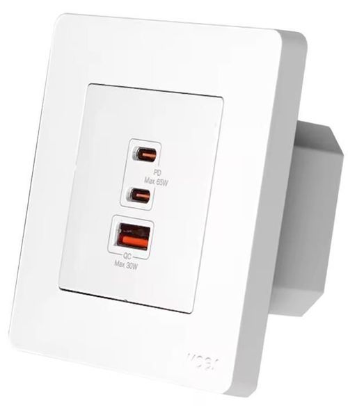 купить Зарядное устройство сетевое Moes TK-SR-EU-2C1A-65-WH-MS, White в Кишинёве 