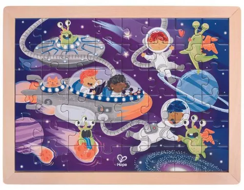 купить Головоломка Hape E1644 Puzzle 2 în 1 Prieteni cosmici в Кишинёве 