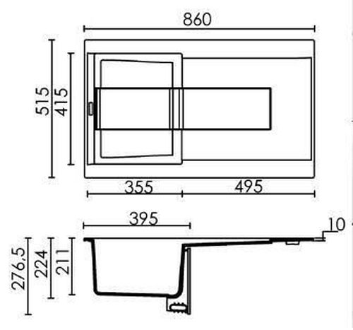 cumpără Chiuvetă bucătărie Elleci SIREX 400 (860x515 mm) 96 white în Chișinău 