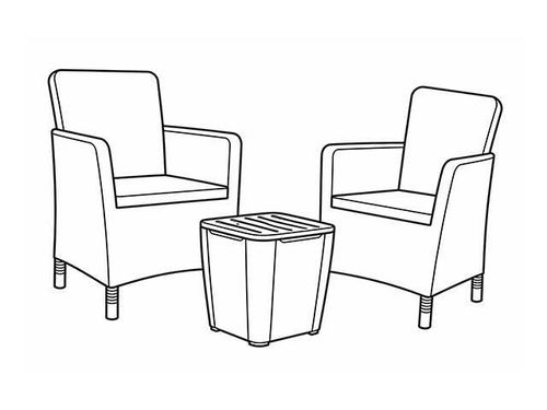 купить Садовая мебель Keter 57727 Set mobilier Trenton 3unitati: masa + 2 fotoli, grafit-gri rece в Кишинёве 