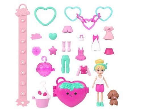 купить Игрушка miscellaneous JKR51 Polly Pocket стильный браслет клубника набор с брелком и куклой в Кишинёве 
