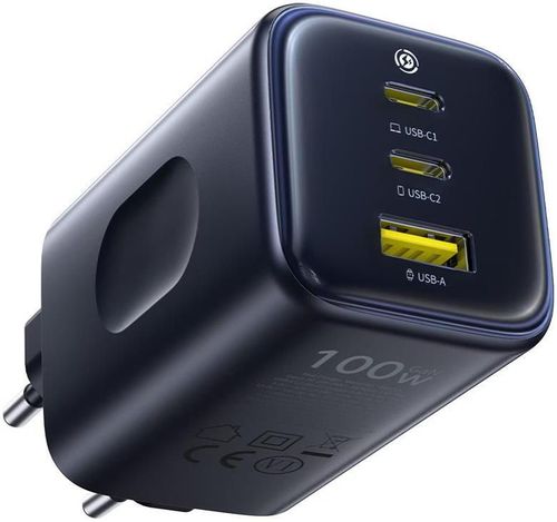 купить Зарядное устройство сетевое Baseus E0121400 GaN 2*Type-C+1*USB-A 100W, PicoGov Series AE11, Cosmic Black в Кишинёве 