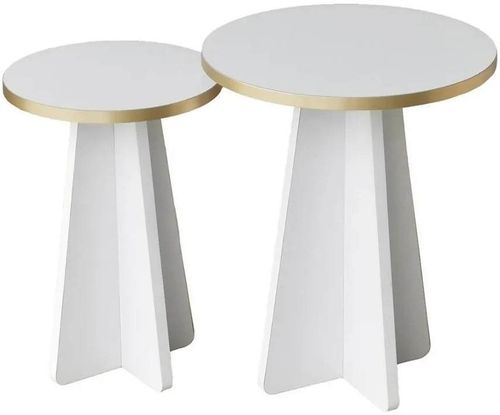 купить Журнальный столик Trendy Грибной 2, золотой, белый, набор в Кишинёве 