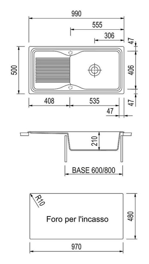 cumpără Chiuvetă bucătărie Plados DB09910 HARMONY-UNIVERSO Ultrametal în Chișinău 