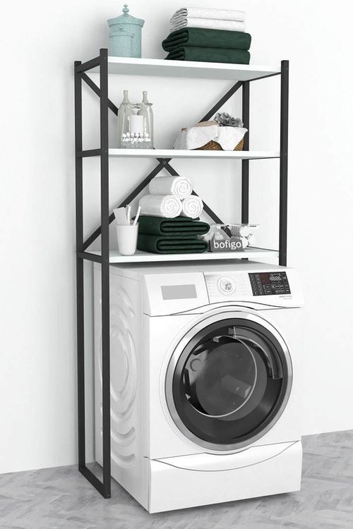 купить Этажерка Bofigo Для стиральной машины, металлический каркас, 66x34x160 см, Белый (13-03-01) в Кишинёве 