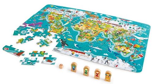 cumpără Puzzle Hape E1626 Puzzle și Joc - Turul Lumii (2 in 1) în Chișinău 