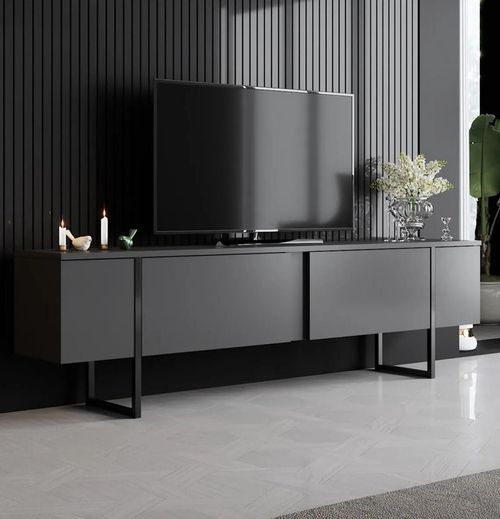 cumpără Comodă TV Trendy Lux, Antracit, Negru 180x50x30cm în Chișinău 