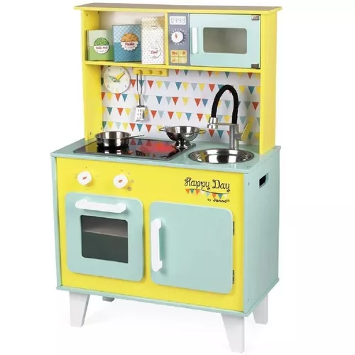 купить Игрушечная кухня и посуда Janod J06564 Kitchen Happy Day Playset в Кишинёве 