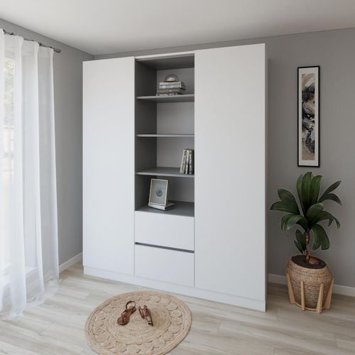 купить Шкаф Smartex (15852) N14 180cm Alb+Grafit в Кишинёве 