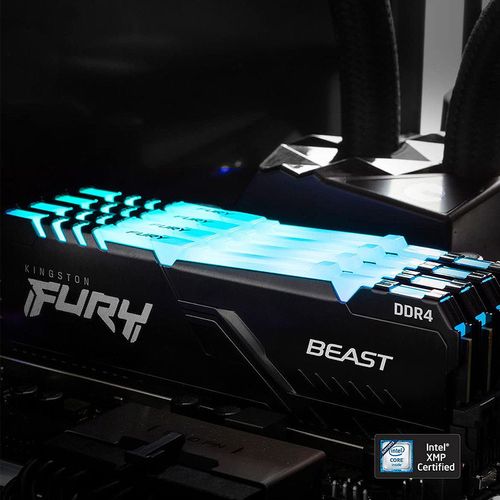 купить Оперативная Память 32GB DDR4 Dual-Channel Kit Kingston HyperX FURY Beast RGB KF432C16BBAK2/32 32GB (2x16GB) DDR4 PC4-25600 3200MHz CL16, Retail (memorie/память) в Кишинёве 