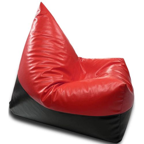 купить Кресло-мешок BeanBag BM5804, Пирамида, XL, глянцевая экокожа MAX, красный с черным в Кишинёве 