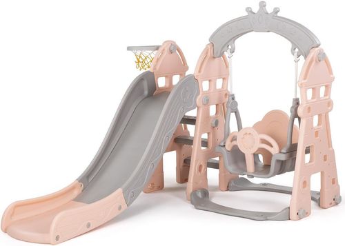 купить Горка Chipolino SLSET02407PI Горка с качелей и кольцом Pink в Кишинёве 