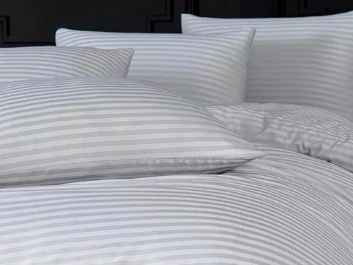 cumpără Textile de casă Promstore 53380.4 Lenjerie de pat Euro 2, NH Stripe Satin, gri în Chișinău 