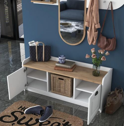 cumpără Mobilă pentru antreu Trendy EE101-1983, Nuc, 120x45x40cm (GTR001439) în Chișinău 