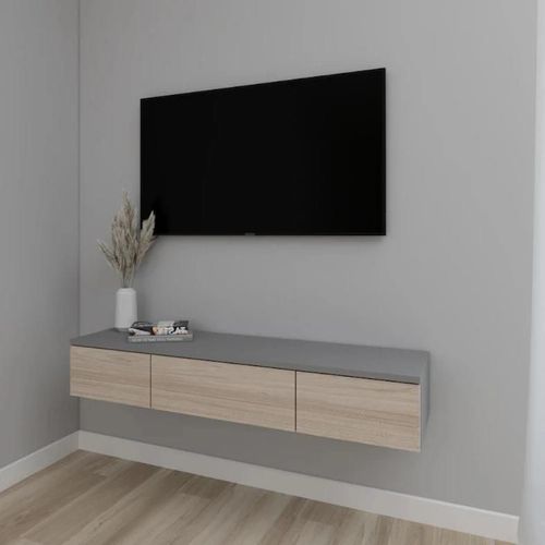 купить Тумба напольная для TV Smartex (16570) Т10 120 TV-Навесная Grafit+Stejar Deschis в Кишинёве 