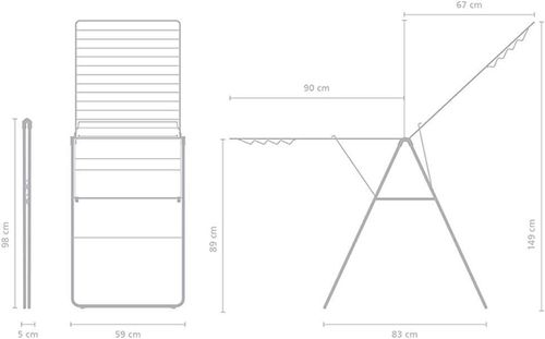 купить Сушилка для белья Brabantia 40 34 60 Hangon, 25m, Matt Black в Кишинёве 