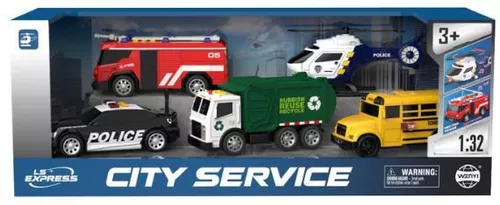 cumpără Mașină Wenyi WY1108A-5 1:32 Set vehicule servicii urbane cu fricțiune (lumini/sunete) în Chișinău 