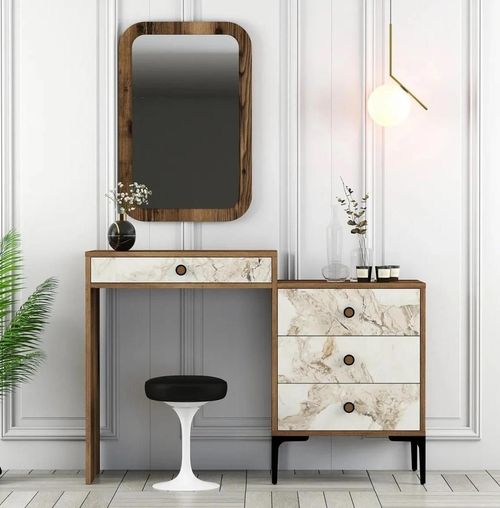 купить Туалетный столик Trendy Lizbon 545-Nuc, Alb 124x84x40cm в Кишинёве 