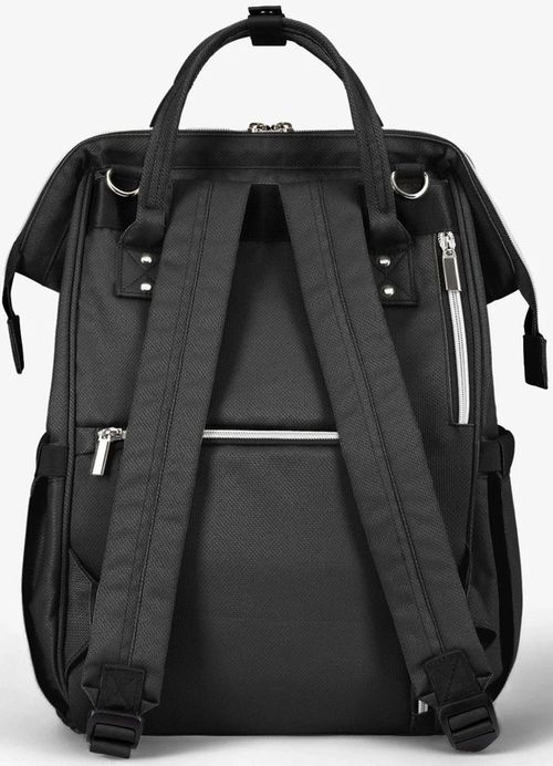 купить Сумка для мам Kikka Boo 31108020111 Geanta pentru carucior Siena 2025 Black Silver в Кишинёве 