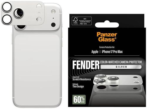 купить Стекло защитное для смартфона PanzerGlass Fender Camera Protector Silver iPhone 17 Pro Max (PG_PG12980) в Кишинёве 