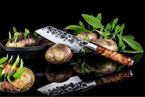 купить Набор ножей Forged VG10 Bunka Knife set 2 cutite cu huse din piele в Кишинёве 