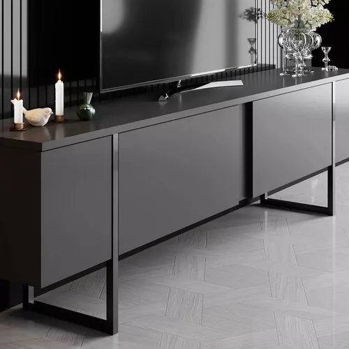 cumpără Comodă TV Hanah Home Luxe Anthracite Black (тумба под ТВ) în Chișinău 