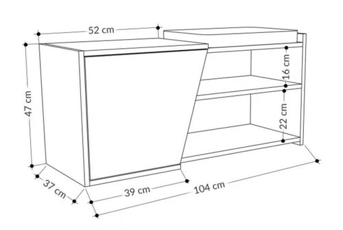 cumpără Raft pentru încălțăminte Trendy Fiona, Stejar 104x37x47cm în Chișinău 