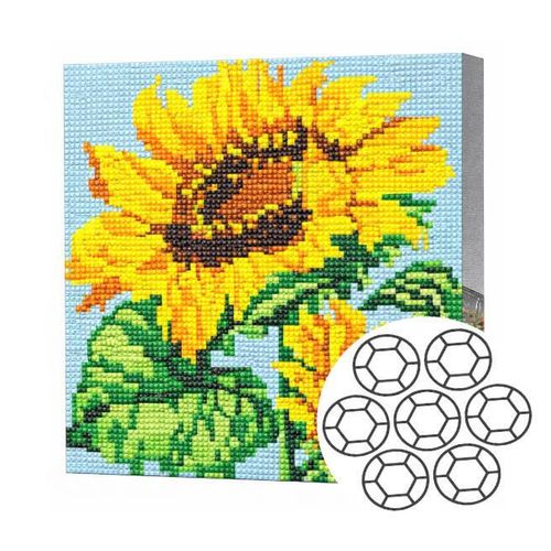 купить Картина по номерам Art Gallery BJ1016 Mozaic cu diamante 20x20cm Floarea-soarelui в Кишинёве 