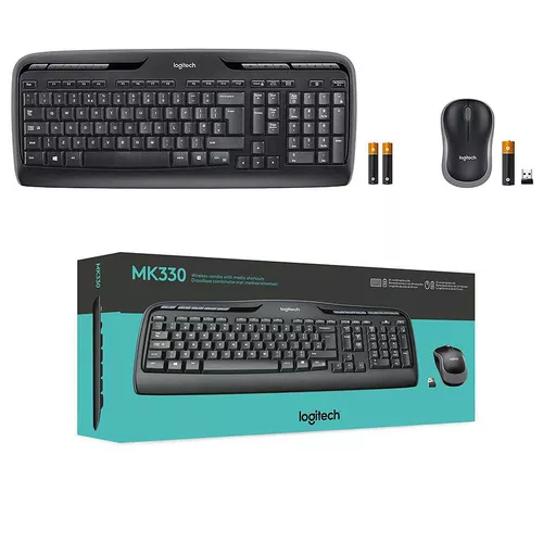 купить Клавиатура+мышь беспроводная Logitech MK330 Black Wireless Combo, Keyboard+Mouse, 920-003995 (set fara fir tastatura+mouse/беспроводной комплект клавиатура+мышь) в Кишинёве 