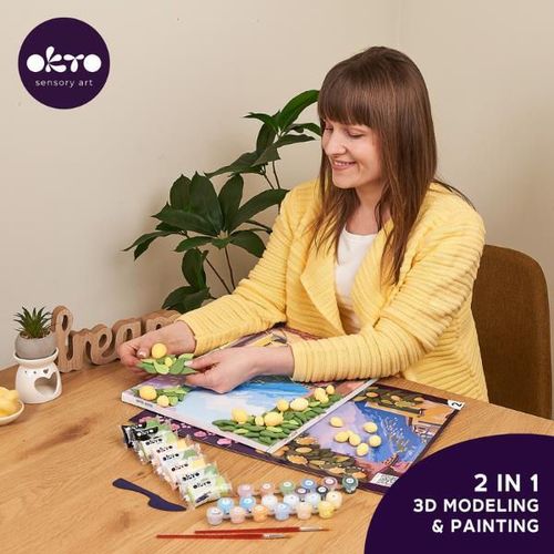 cumpără Set de creație Okto 30008 3D Pictură pe numere cu plastilină ușoară 30×40сm, Lemon Weekend în Chișinău 