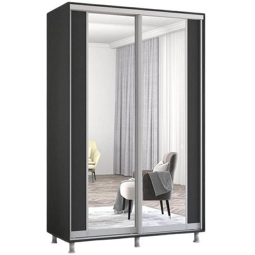 cumpără Dulap Mobildor-Lux Aron cu uși glisante cu oglindă vertical (170x60x200H cm) Anthracite în Chișinău 