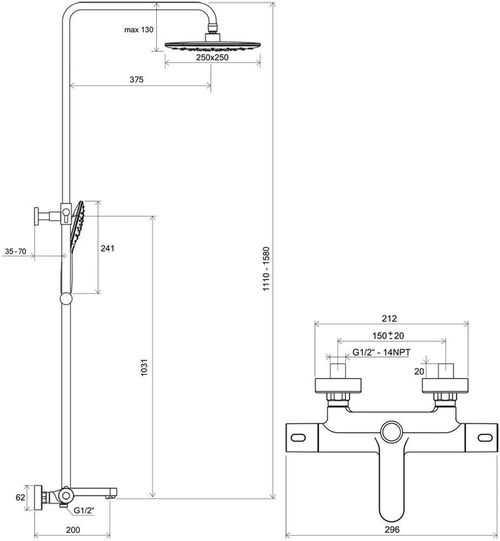 купить Душевая панель Ravak Bara dus termostatica cu pipa chrome/white TE 092.00CR/WH (X070098) в Кишинёве 