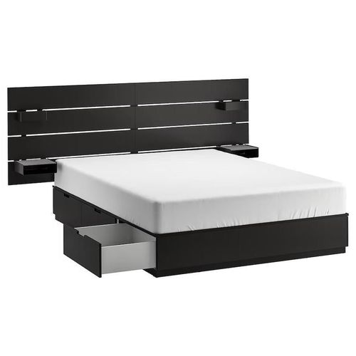 купить Кровать Ikea Nordli с изголовьем 160х200 Anthracite в Кишинёве 