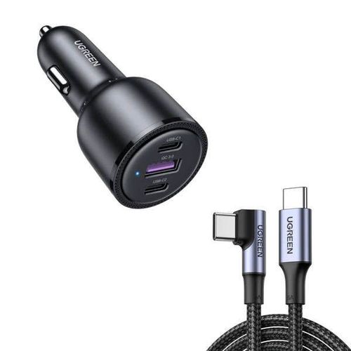 cumpără Încărcător pentru automobil Ugreen 20467 2*Type-C + 1*USB-A Aluminum 3A 69W, Grey în Chișinău 